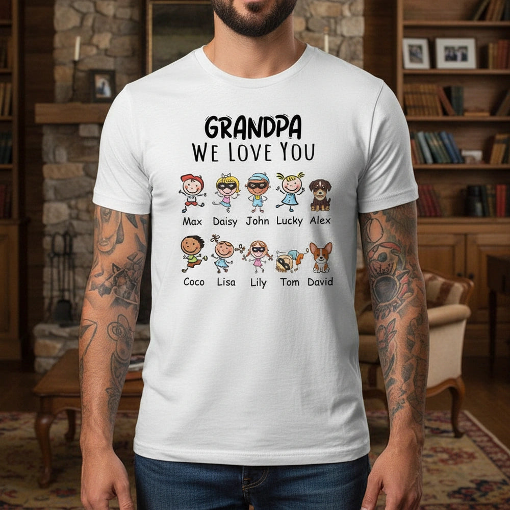 Custom Personalized T-Shirt with Cartoon Family Characters lifestyle photo