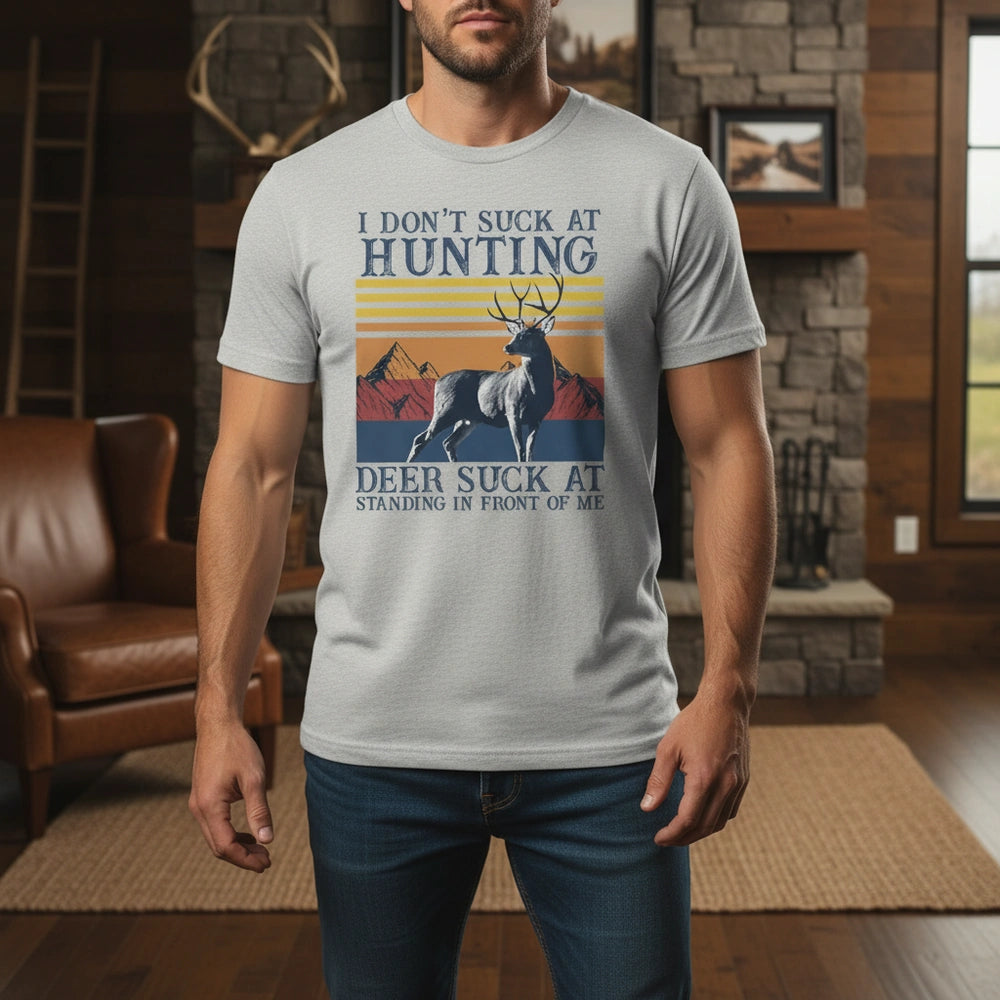 Custom Photo T-Shirt I Don't Suck at Hunting Deer Vintage Design lifestyle photo