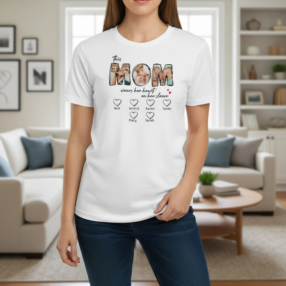 Custom Photo T-Shirt This Mom Wears Her Heart on Her Sleeve lifestyle photo