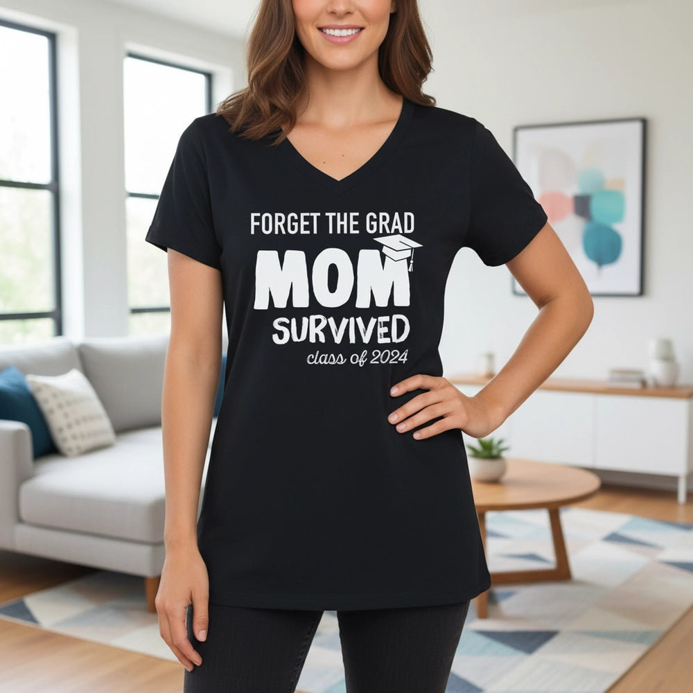 Custom Personalized Forget The Grad Mom Survived Graduation T-Shirt lifestyle photo