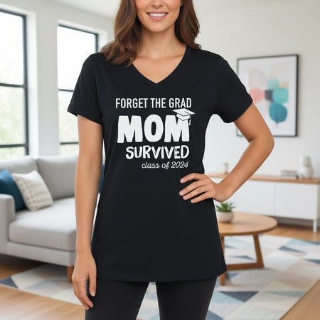 Custom Personalized Forget The Grad Mom Survived Graduation T-Shirt lifestyle photo