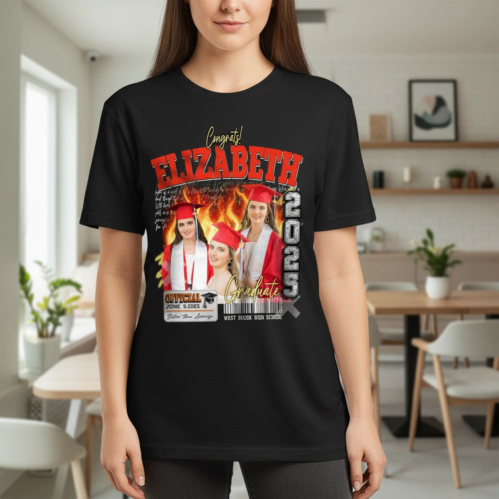 Custom Photo Upload Graduation Hoodie with Congrats Text lifestyle photo