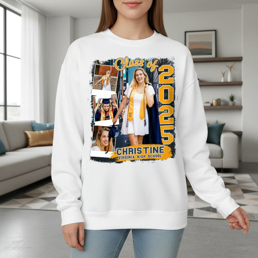 Custom Photo Upload Hoodie with Class of 2025 Graduation Design lifestyle photo