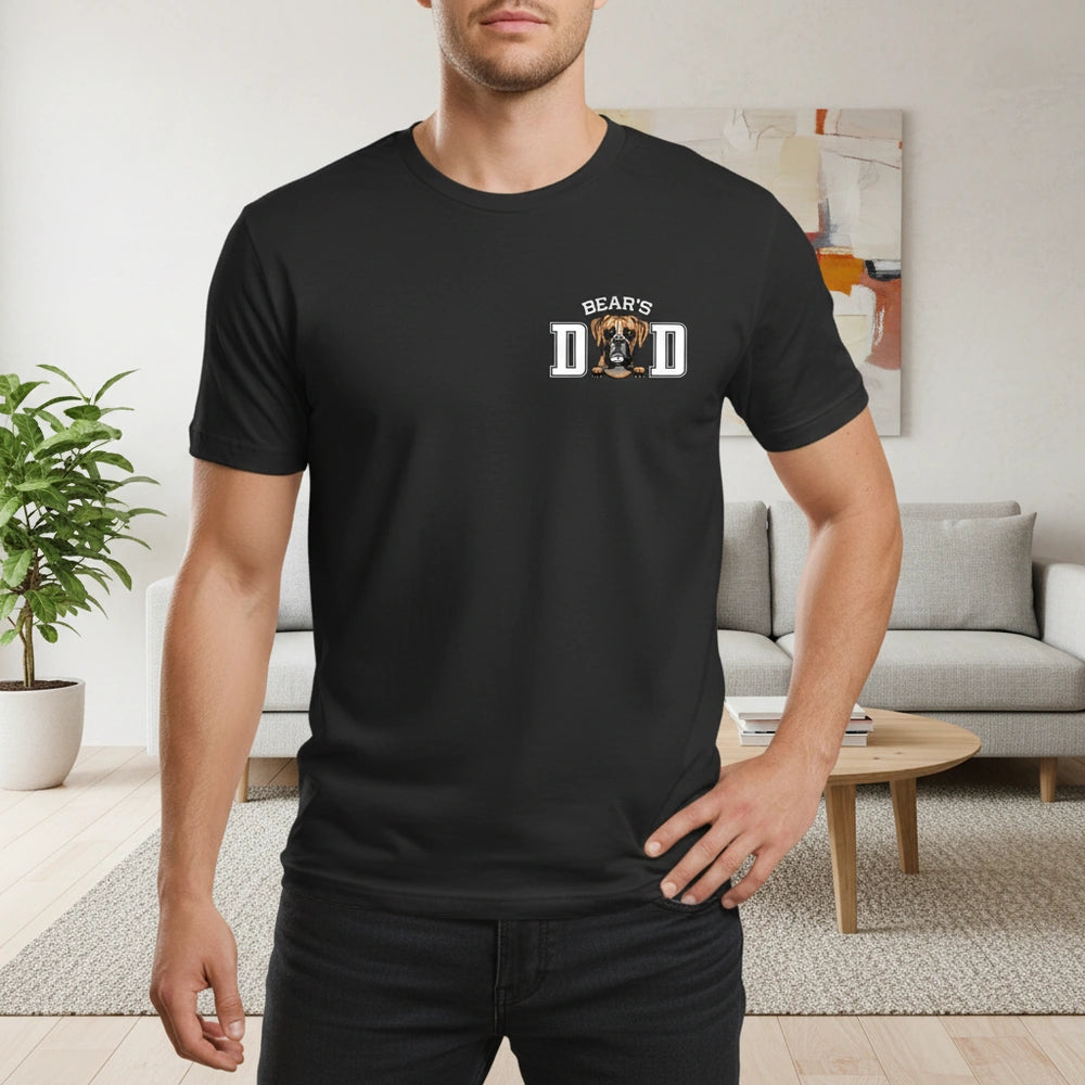 Custom Personalized Dog Dad T-Shirt with Boxer Graphic lifestyle photo
