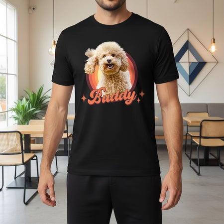 Custom Photo Upload T-Shirt with Retro Sunset Circle lifestyle photo