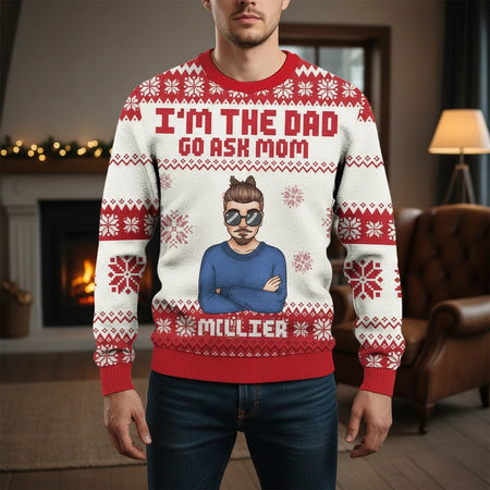 Custom Personalized Sweater with Photo Upload and Funny Family Text lifestyle photo