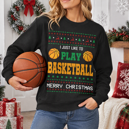 Custom Personalized Basketball Christmas Ugly Sweater Sweatshirt 9EQVM 7SEN2