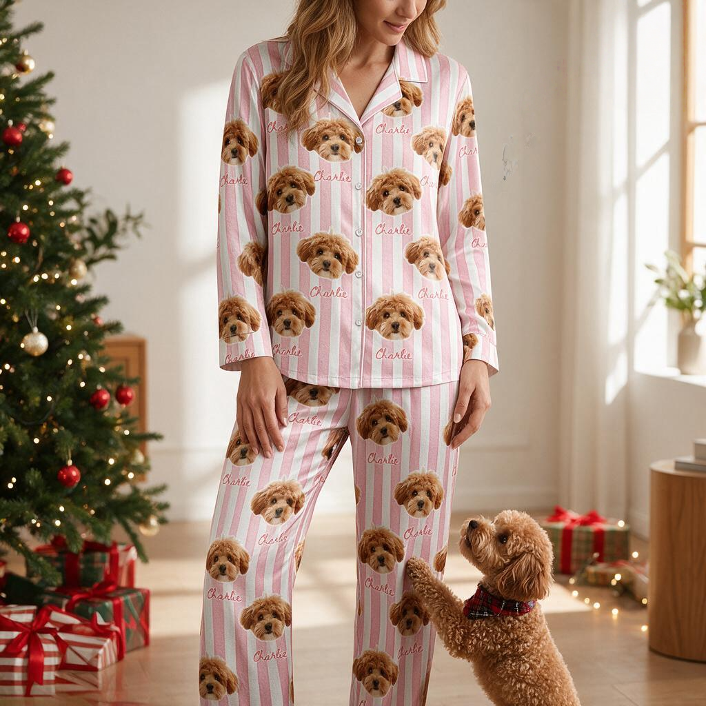 Personalized Christmas pajamas with pet photos