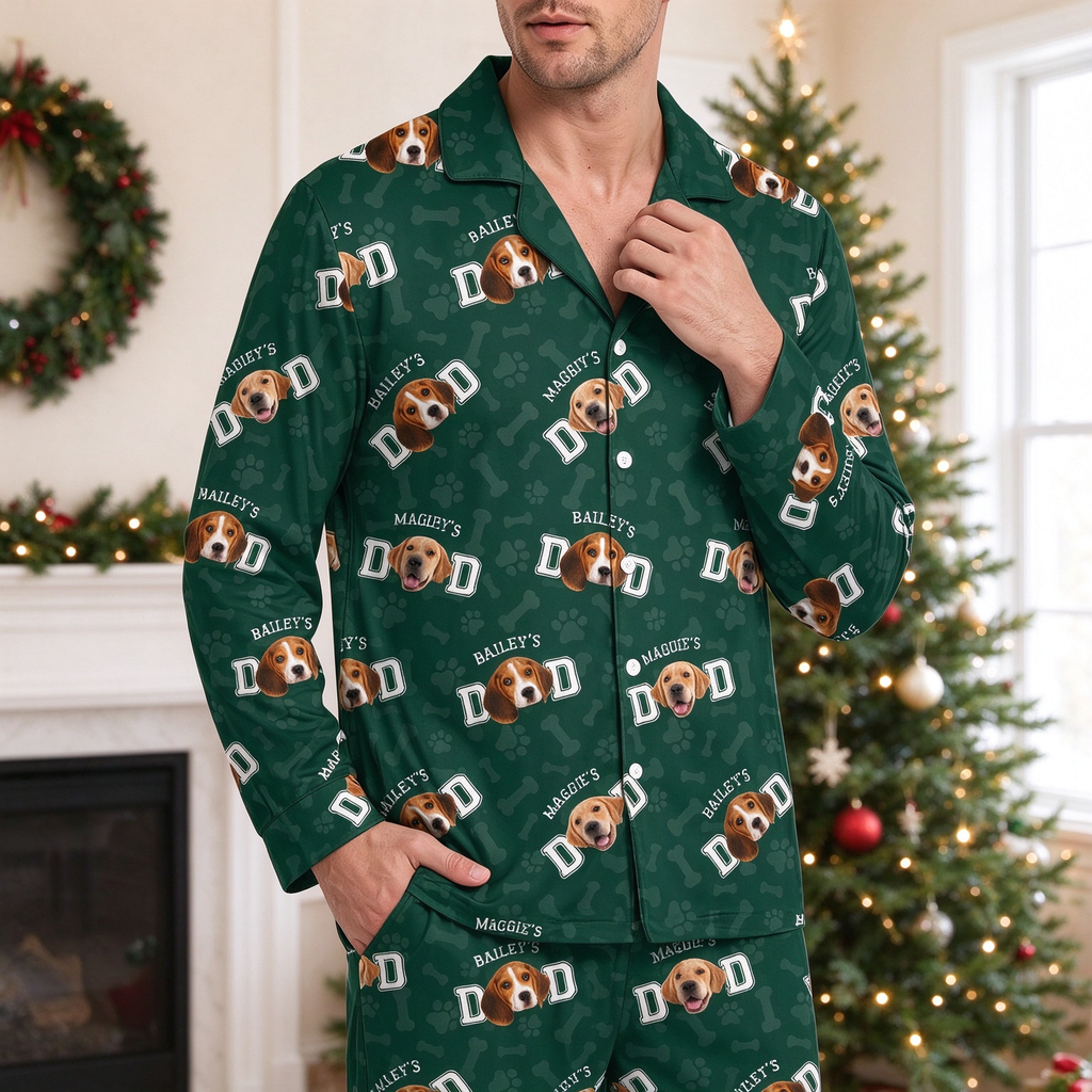 Custom Photo Dog Dad Dog Mom Pajamas XHTNF