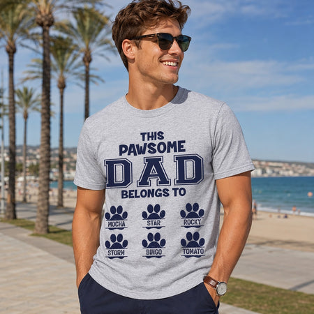 Custom This Pawsome Dad Belongs Dog T-Shirt — Gift for Dad SM7EN