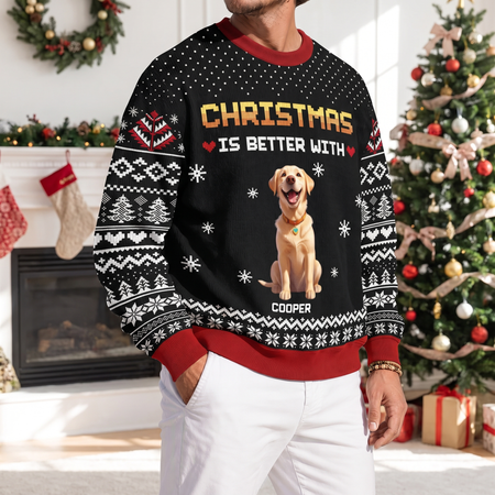 Custom Personalized Christmas Is Better With Pets Sweater GMER7