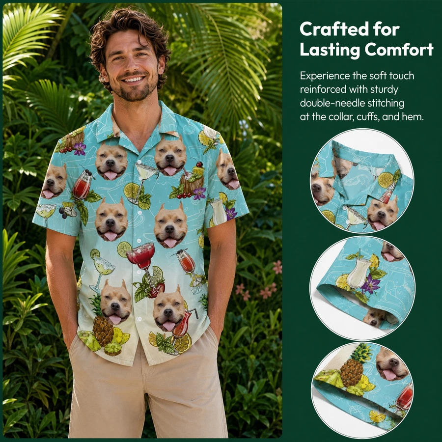 Custom Dog Cocktail Glasses Hawaiian Shirt - size chart