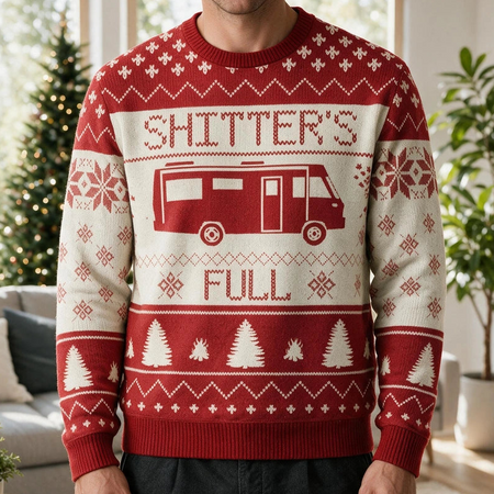 Custom Photo Upload Camping RV Shitters Full Ugly Christmas Sweater HN590