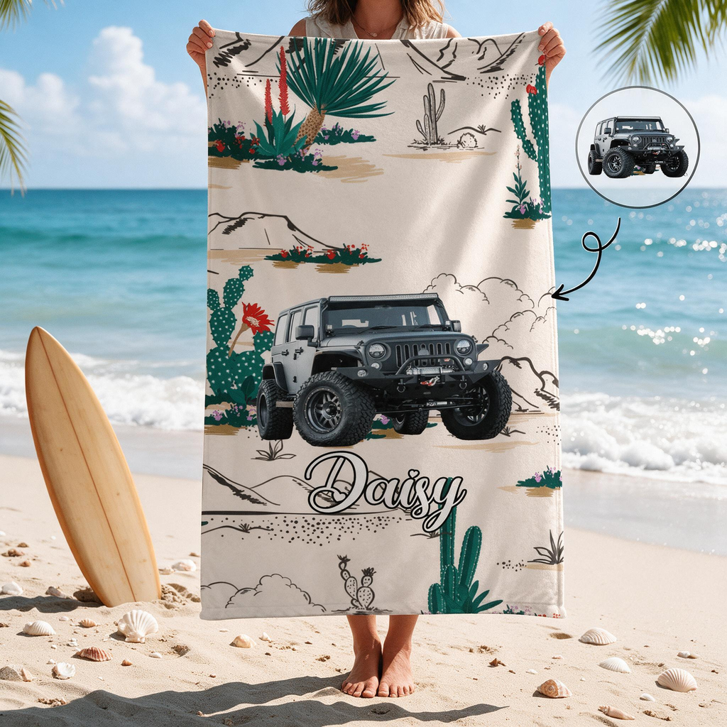 Custom Car Lover Beach Towel — Gift Q94FW