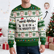 Custom Photo Upload Most Likely to Peek Under the Christmas Tree Sweater 4R2UT