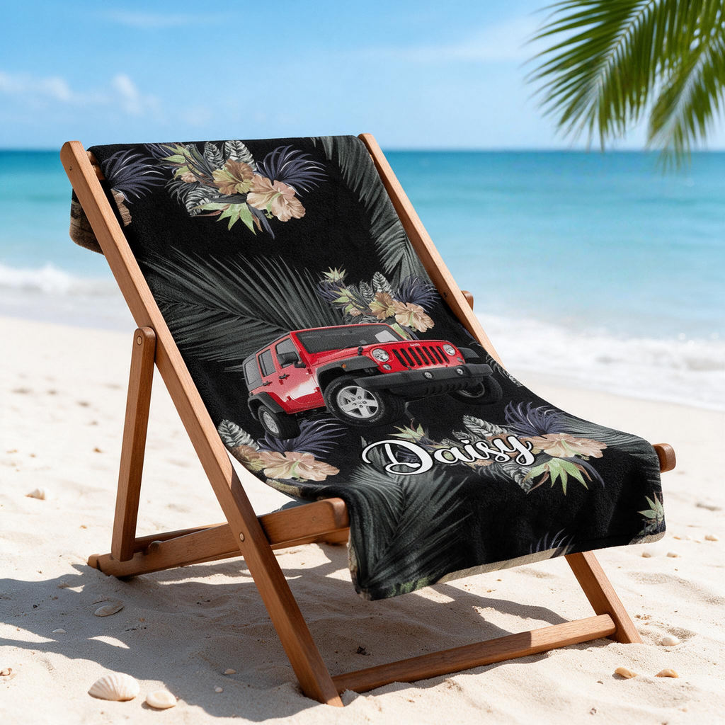 Custom Car Lover Beach Towel — Gift Q94FW