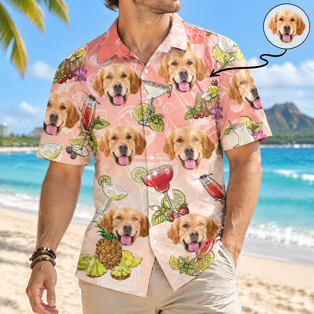 Custom Dog Cocktail Glasses Hawaiian Shirt — Gift for Dog Lovers RVHYR