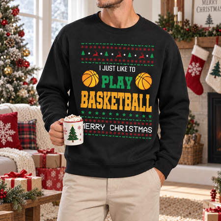 Custom Personalized Basketball Christmas Ugly Sweater Sweatshirt 9EQVM 7SEN2