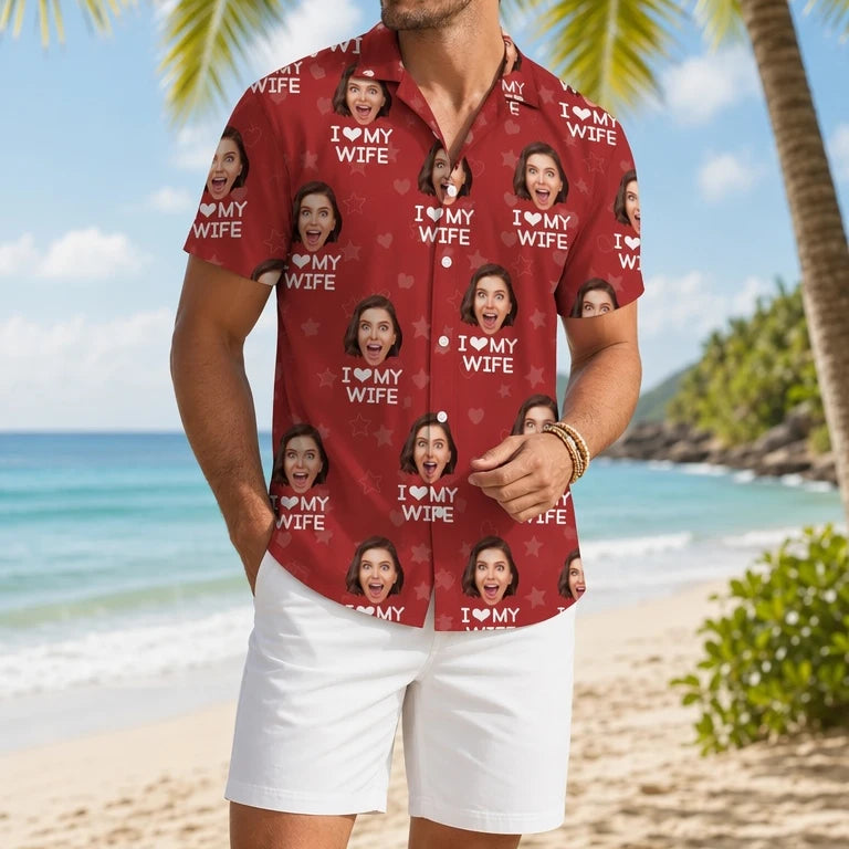 Custom Photo I Love My Girlfriend Boyfriend Hawaii Shirt Valentines Gift For Him Her Husband Wife HA75 895044 BB4T2