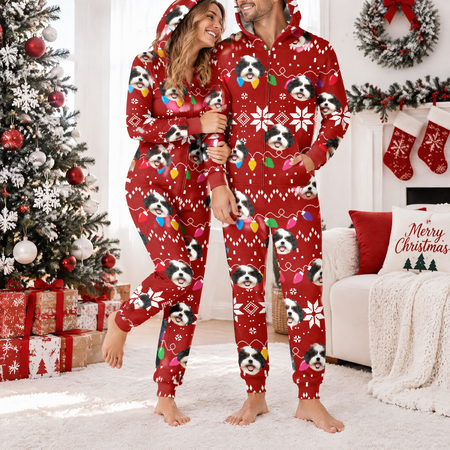 Custom Dog Face Funny Christmas Pajamas — Christmas Gift 655BQ