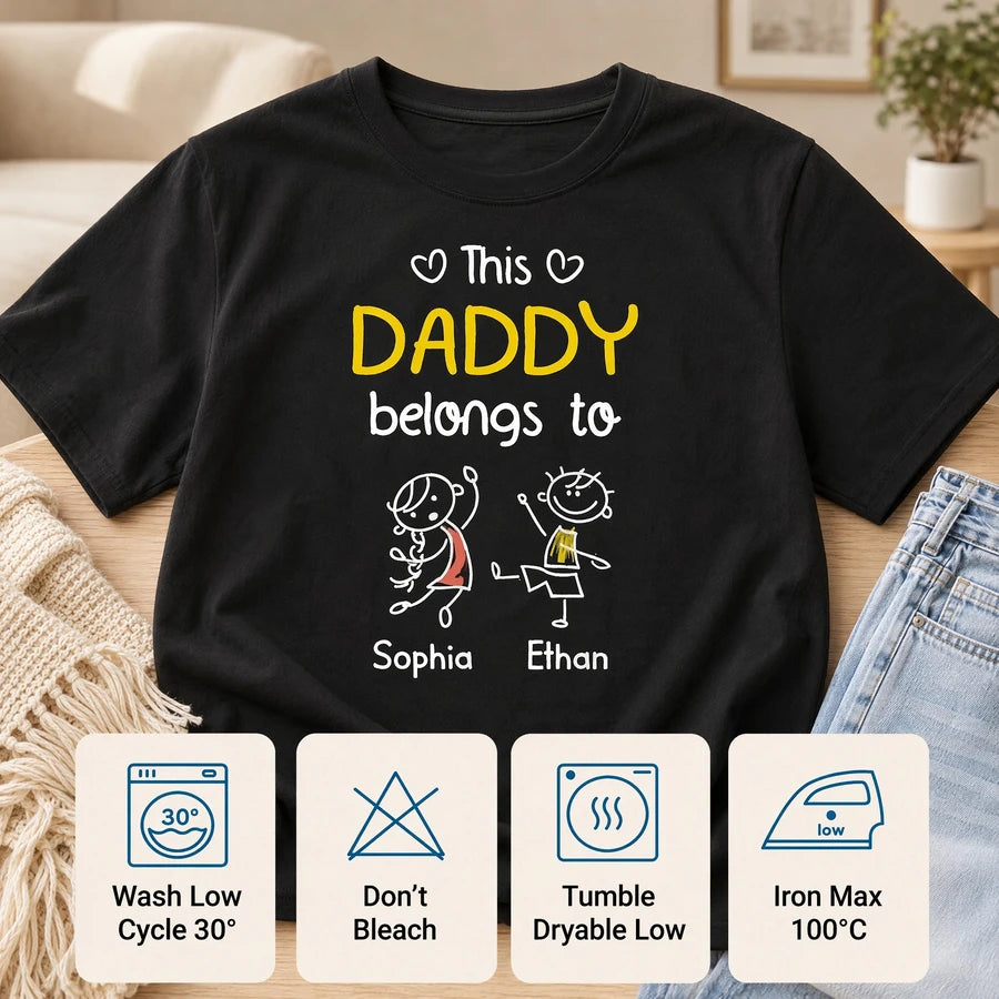 This Grandpa Belongs To Us Personalized T- Shirt P2NDG