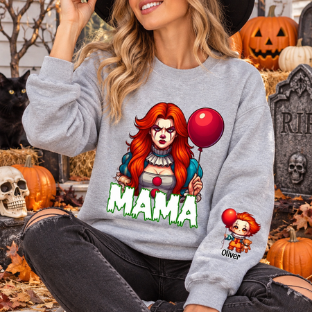 Personalized IT Halloween Sweatshirt With Kid's Names Funny Gift For Mom 2HU9H
