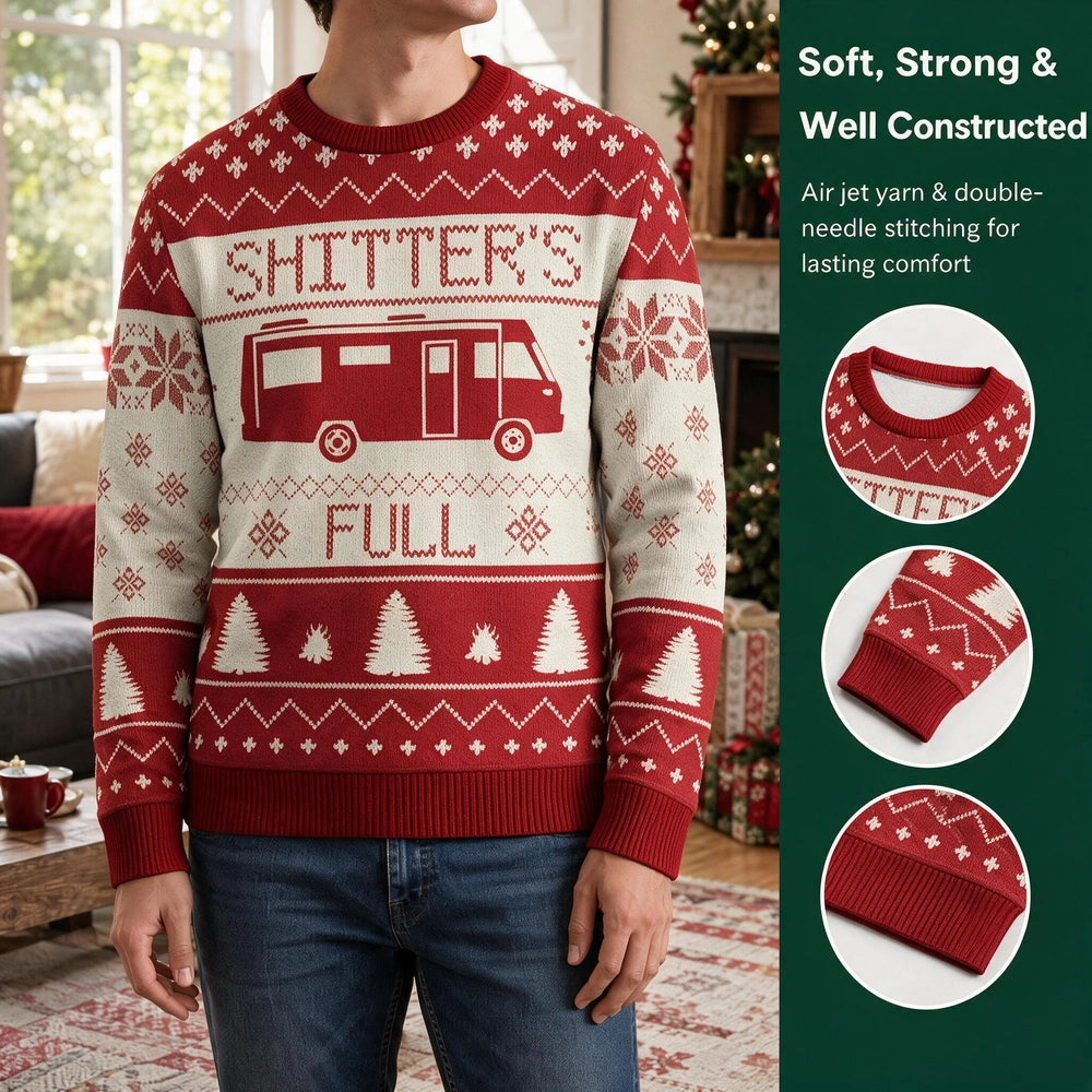 Custom Photo Upload Camping RV Shitters Full Ugly Christmas Sweater HN590