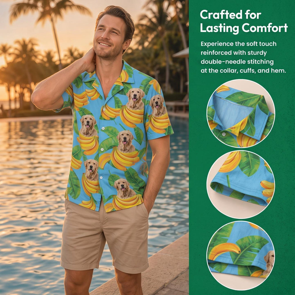 Custom Cat Dog Mens Hawaiian Shirt — Gift for Pet Lovers 9ERW9