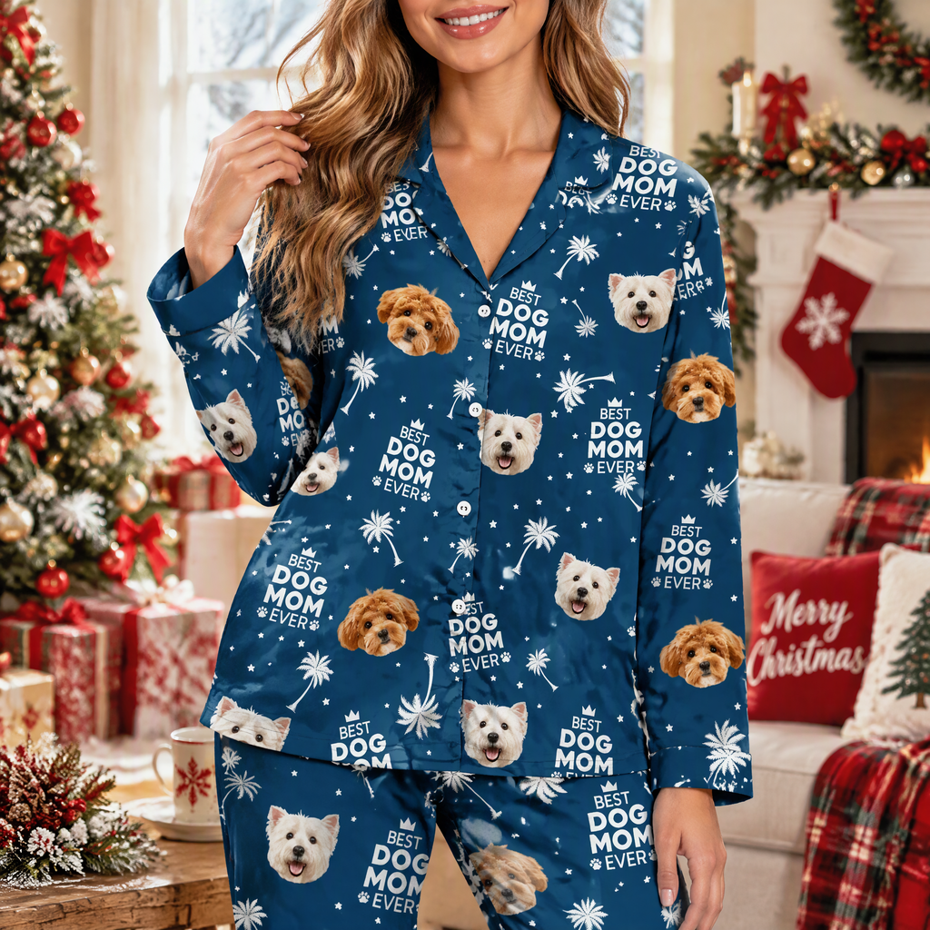 Custom Photo Upload Pajama Set Best Dog Dad Ever CNCZ9