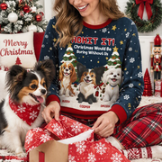 Custom Personalized Dog Sweater with Christmas Would Be Boring Without Us X5JEH