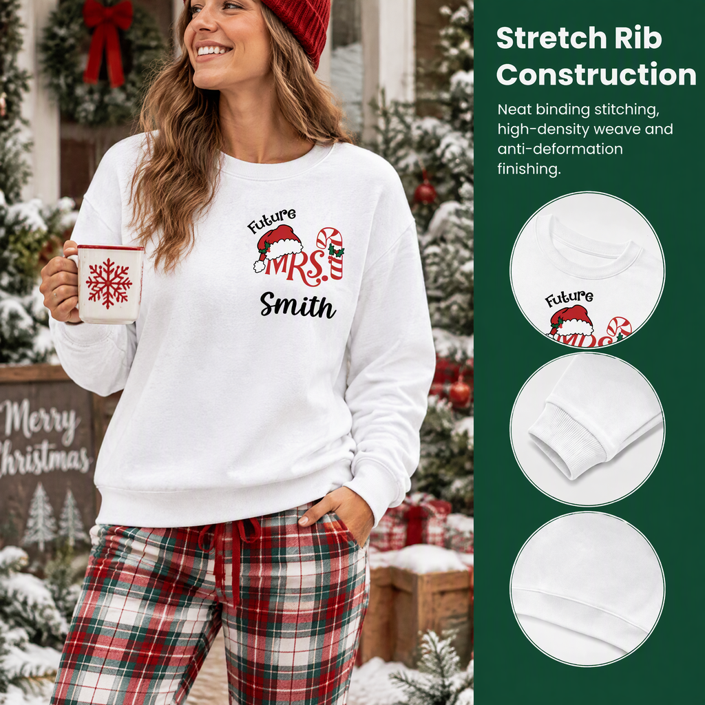 Custom Personalized Christmas Sweatshirt Last Christmas as a Miss 465GJ