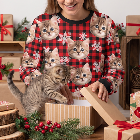 Funny Cat Face Ugly Christmas Sweater Gift 8QJ7W