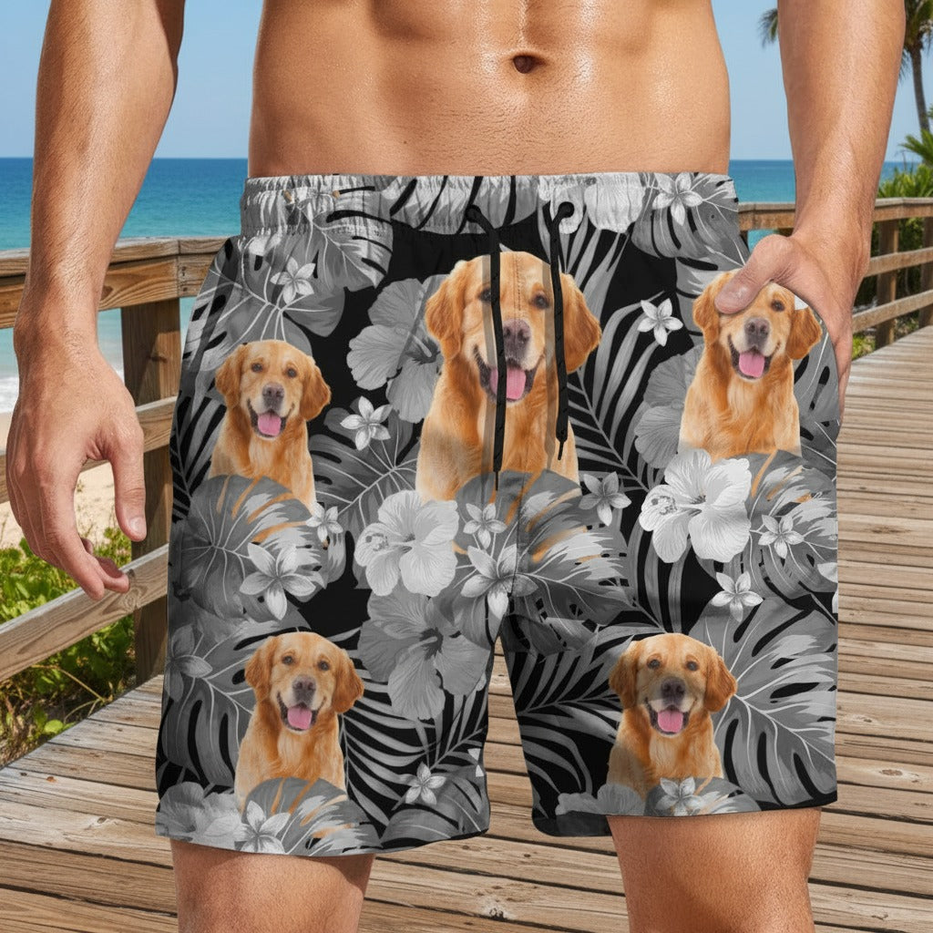 Custom Funny Dog Photo Tropical Beach Short Y39MC
