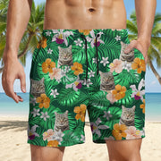 Custom Cat Photo Summer Tropical Beach Short FHLVD