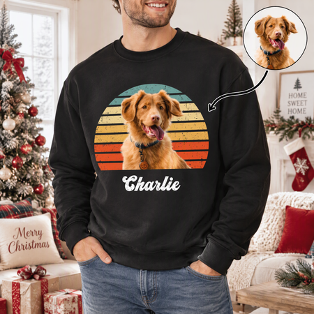 Dog Cat Vintage Photo Sweatshirt Personalized Custom Pet TSDJQ