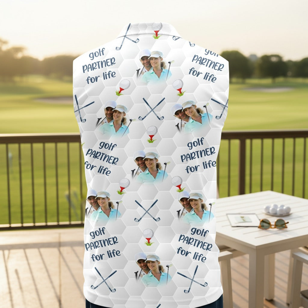 Custom Golf Partner For Life Photo Polo Shirt FR7JN