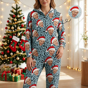 Custom Human Face Leopard Pattern Pajamas — Custom Gift 2B7AM