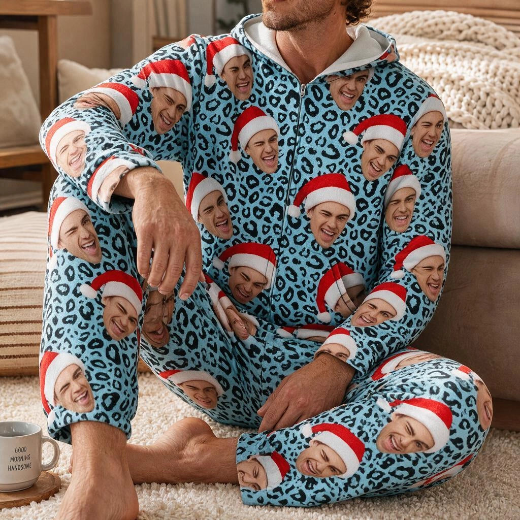 Custom Human Face Leopard Pattern Pajamas — Custom Gift 2B7AM