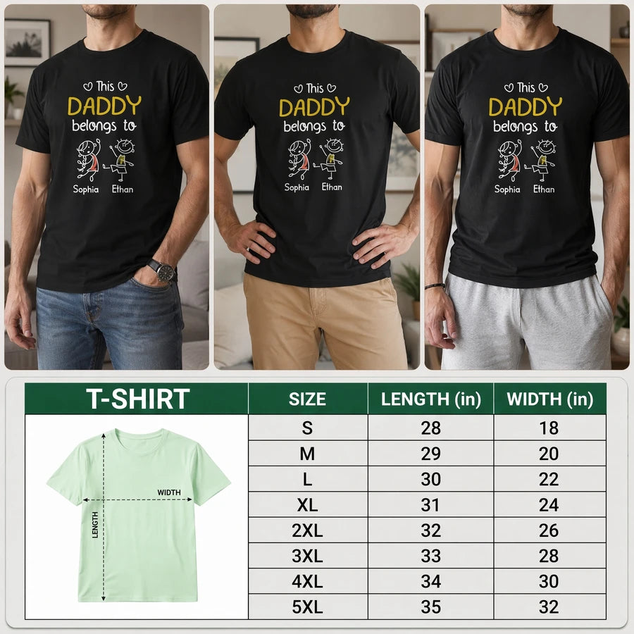 This Grandpa Belongs To Us Personalized T- Shirt P2NDG