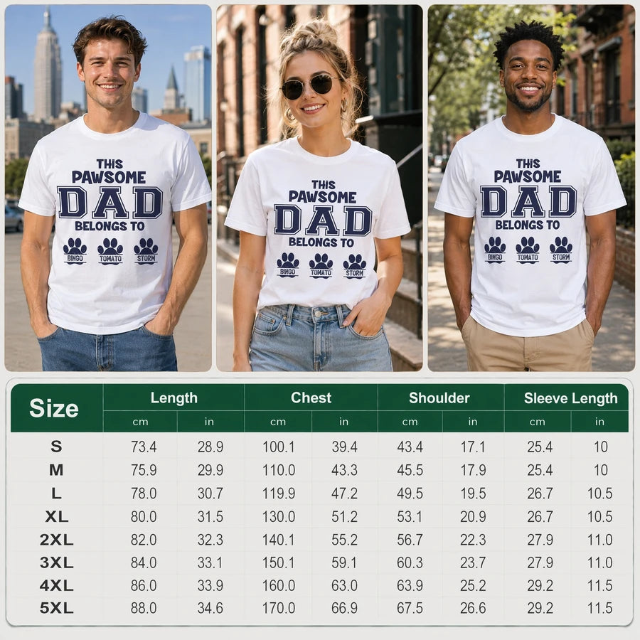 Custom This Pawsome Dad Belongs Dog T-Shirt — Gift for Dad SM7EN