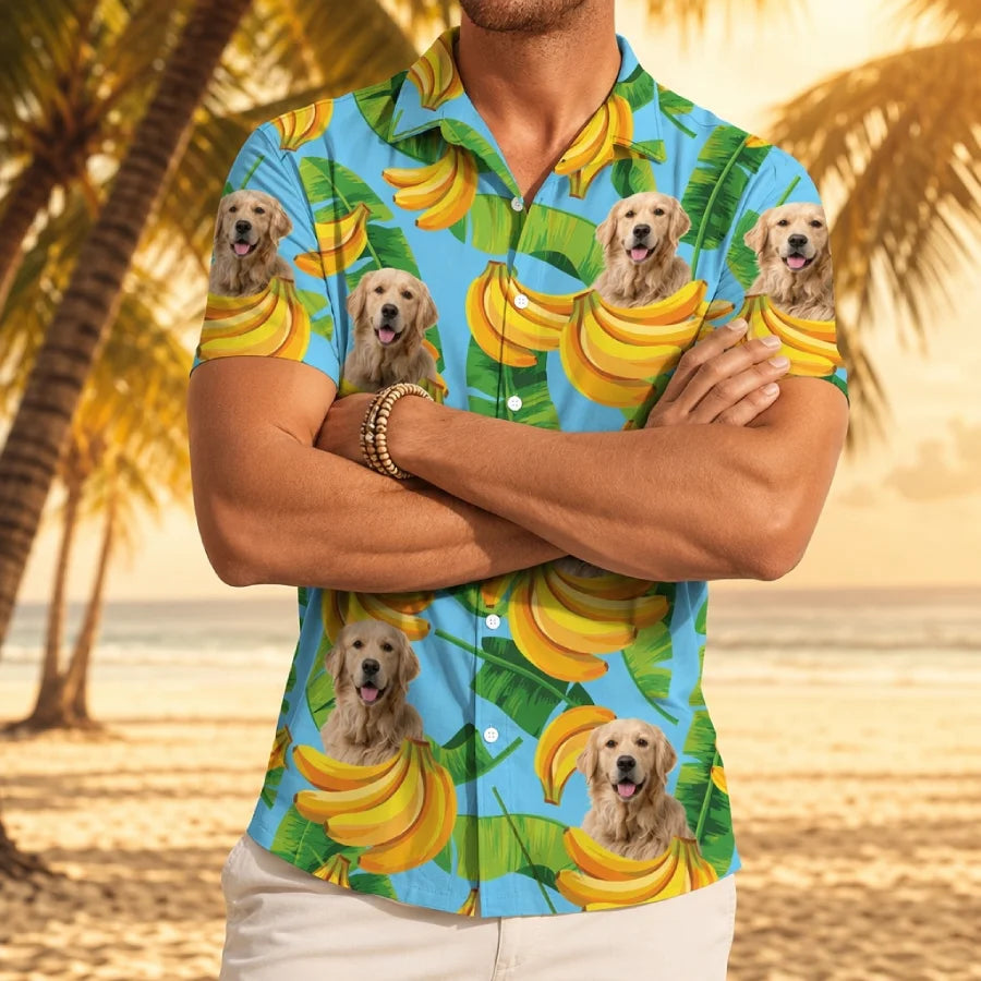 Custom Cat Dog Mens Hawaiian Shirt — Gift for Pet Lovers 9ERW9