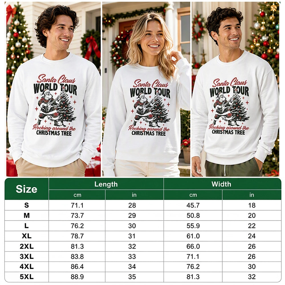 Custom Photo Sweatshirt Santa Claus World Tour Rocking Around the Tree 8XCB9