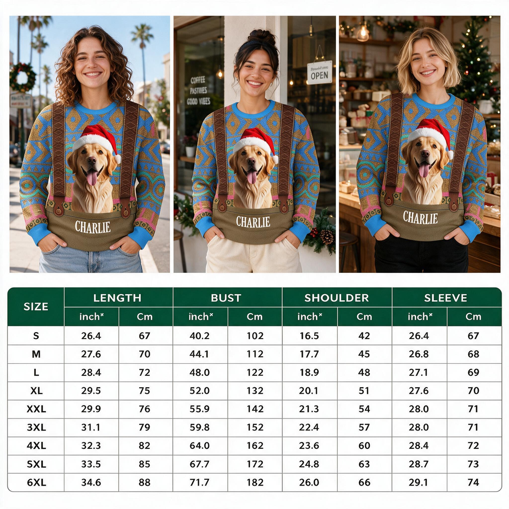 Custom Dog Photo Frozen Christmas Ugly Sweater For Dog Lovers DP3PF