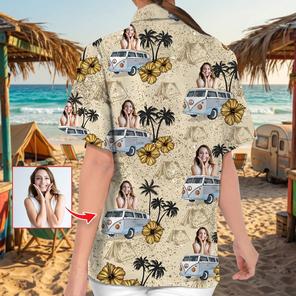 Upload Photo RV Camping Hawaiian Shirt