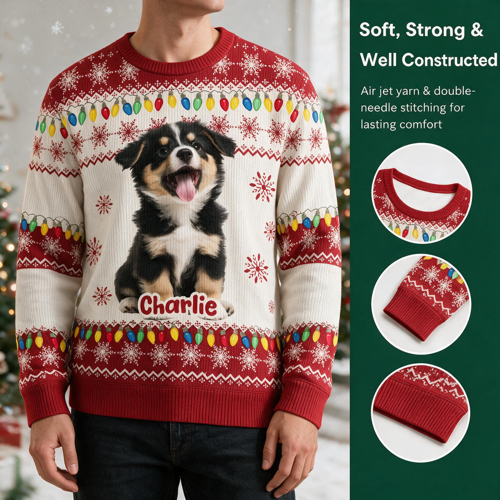 Custom Face Big Head Funny For Dog Lovers Photo Ugly Sweater XU7QP