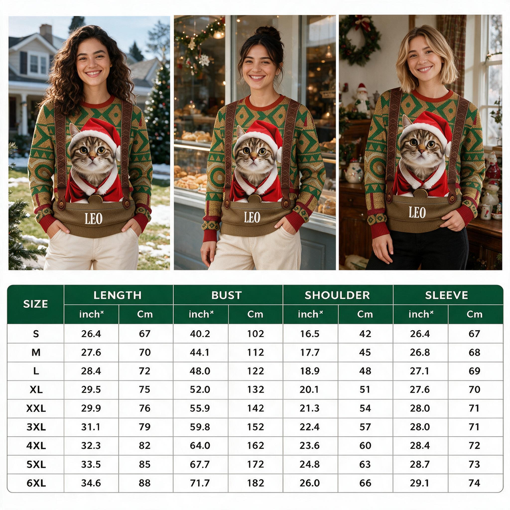 Cat Photo Frozen Christmas Ugly Sweater For Cat Lovers 8MY8D