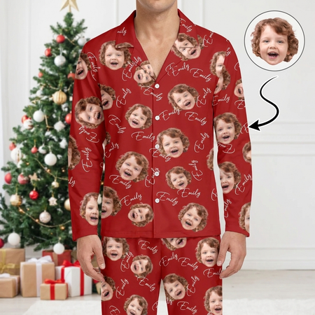 Custom Face Name Family Matching Pajamas — Couple Gift UH82V