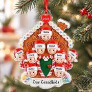 Custom Personalized Acrylic Ornament with Gingerbread House Design Q8GEV