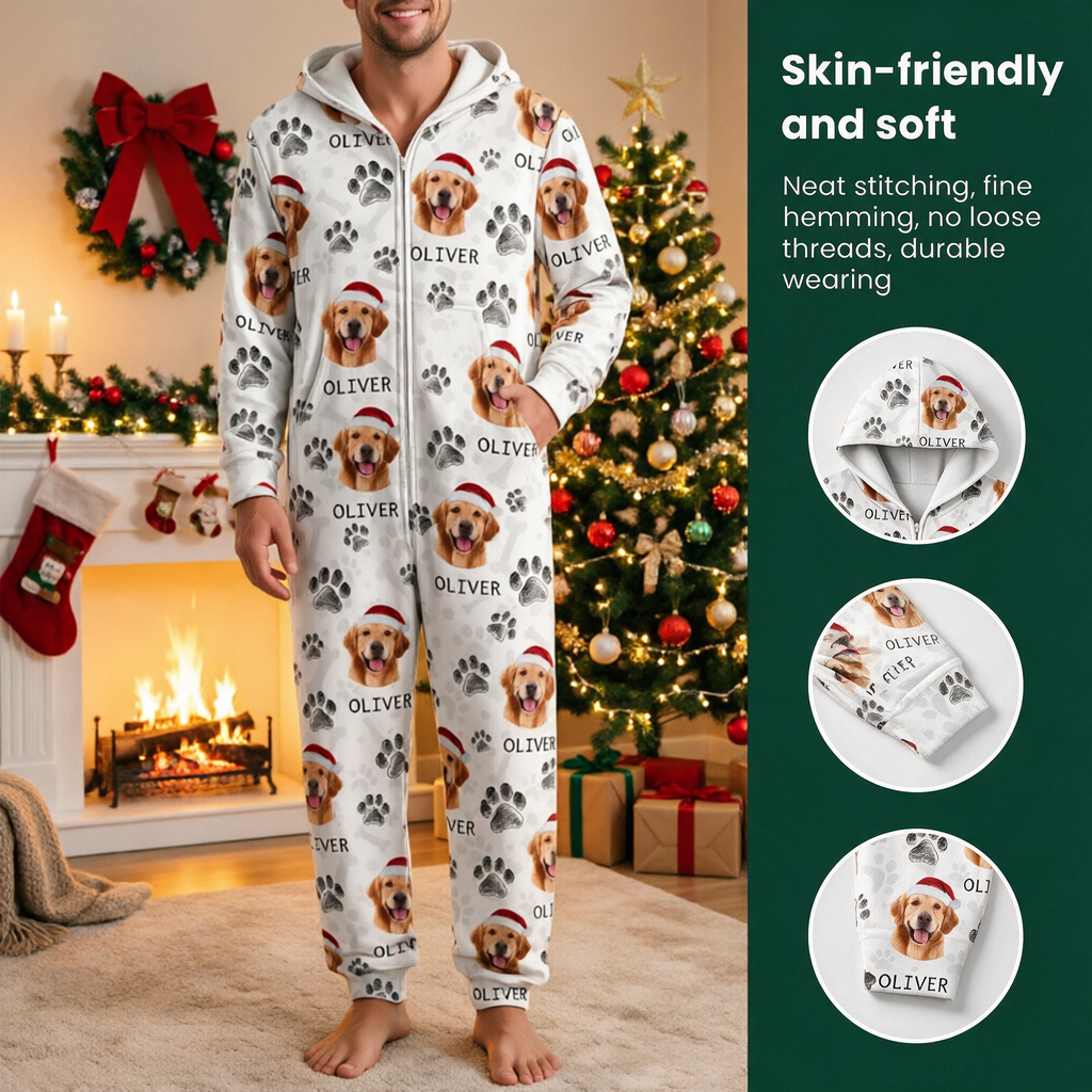 Custom Dog Cat Paw Onesie Pajamas — Gift for Pet Lovers R2XAS