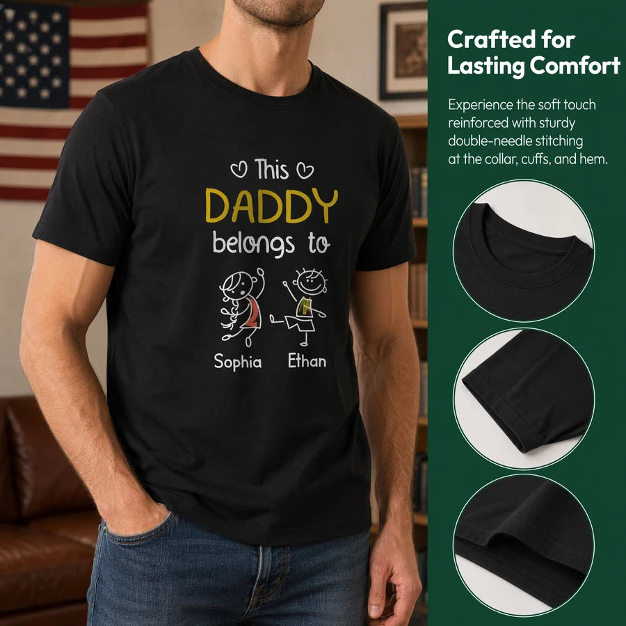 This Grandpa Belongs To Us Personalized T- Shirt P2NDG